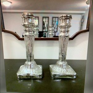 Mercury Glass Candle holders (2)
